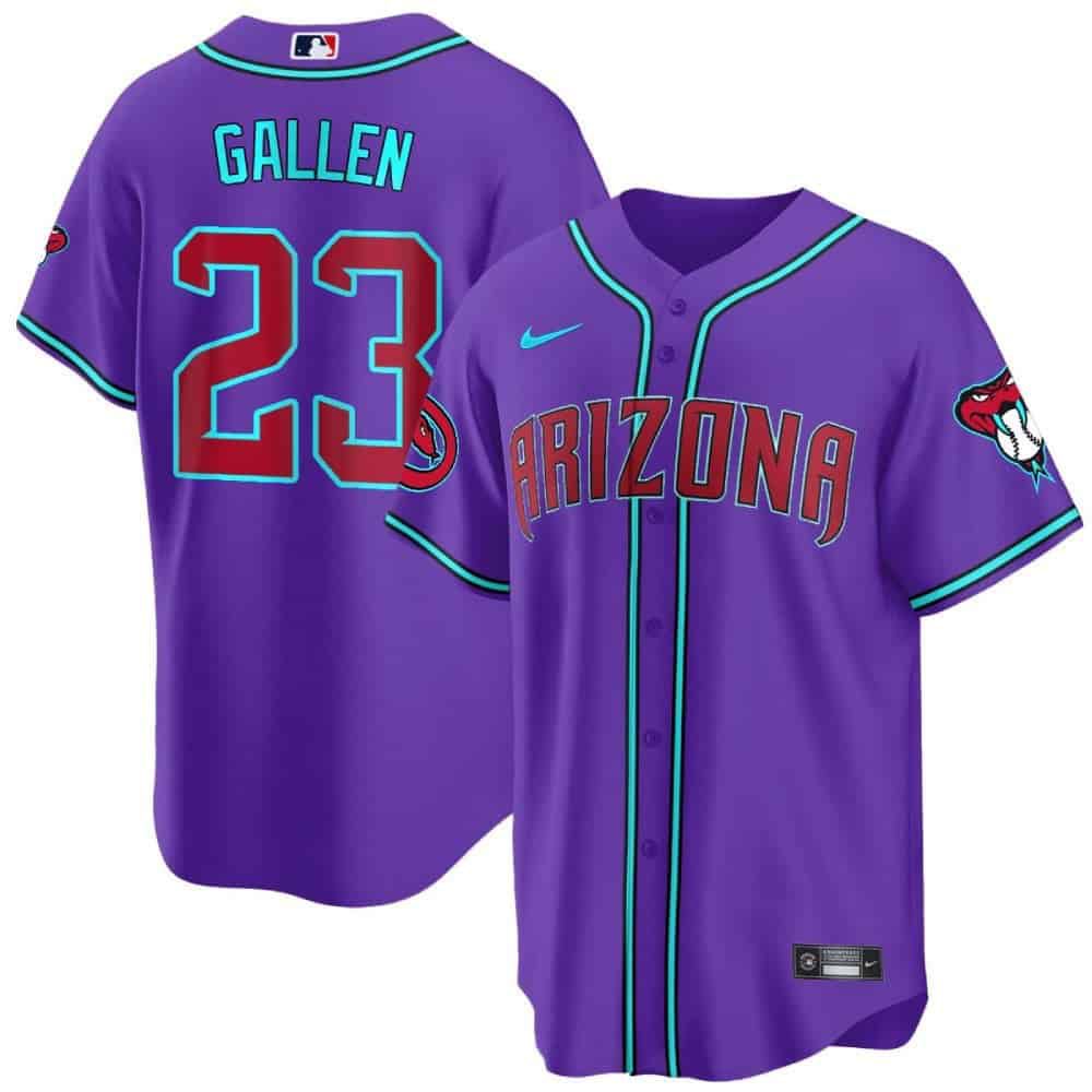Men Arizona Diamondback #23 Gallen Purple 2024 Nike Cool Base MLB Jersey style 1->arizona diamondback->MLB Jersey